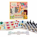 <?php bloginfo("name"); ?> - 6 em 1 – Dama, Trilha, Ludo, Jogo da velha, Dominó e Xadrez  REF.: 1341